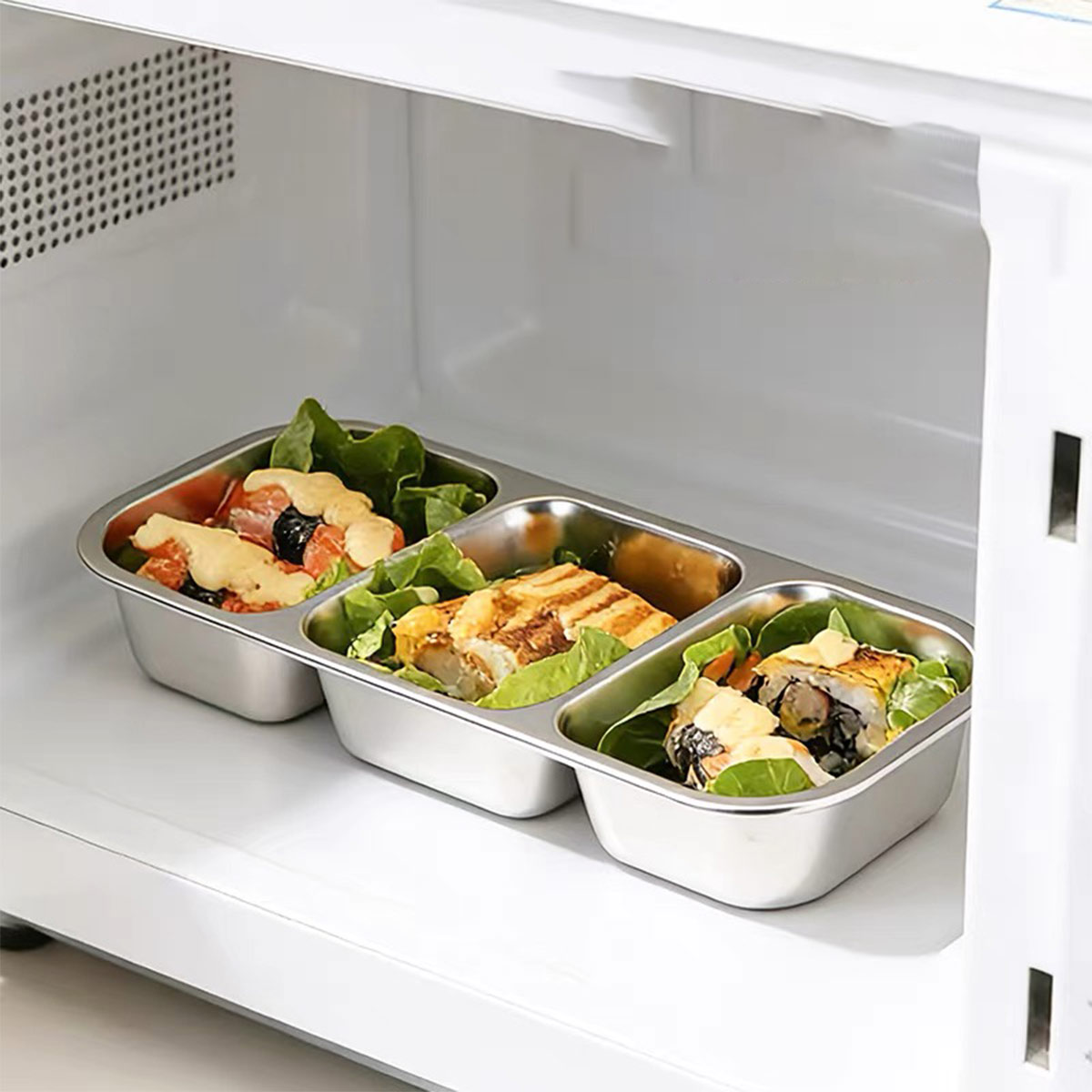 ステンレス製の蓋付き食品保存容器、食品グレードの密閉ランチボ - Home Cooking Food のレビューと価格