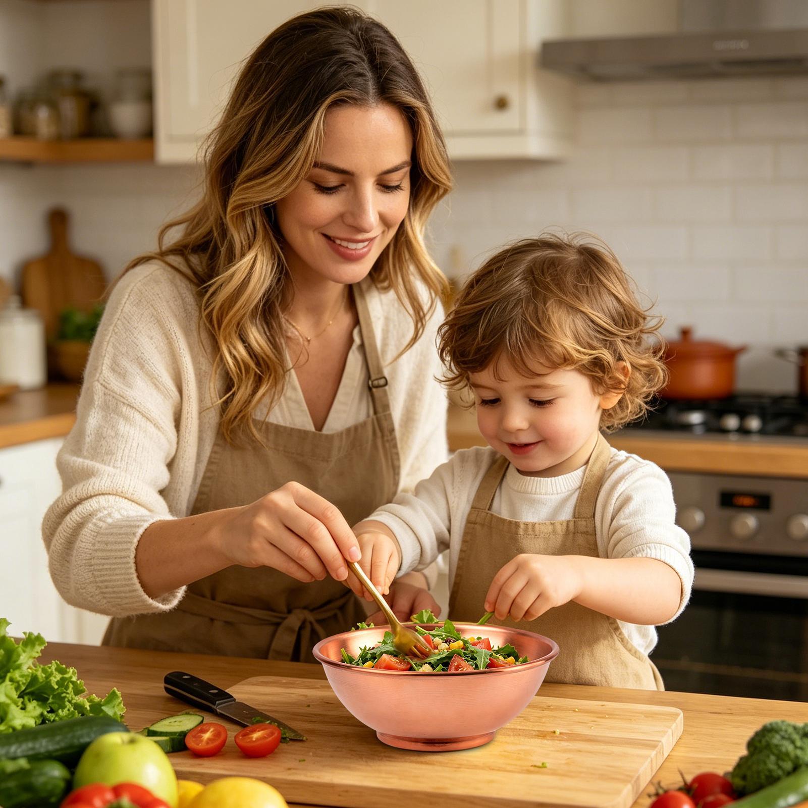 銅製ボウル 大型ミキシングサラダ保存容器 サラダ用ボウル 家 - Home Cooking Food のレビューと価格
