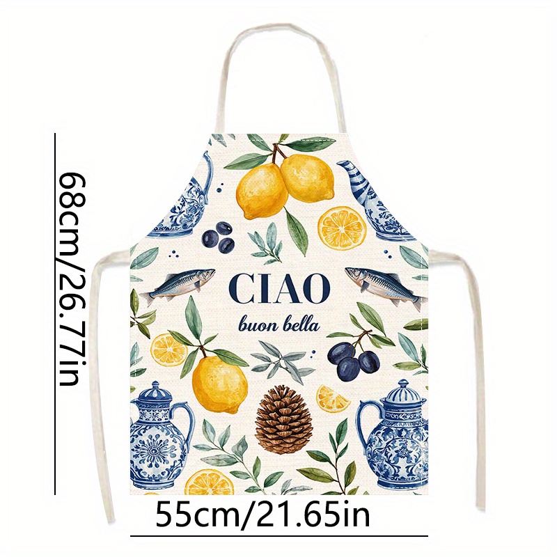 1pc 2D フラットリネンエプロン Ciao Buon B - Home Cooking In Italian のレビューと価格